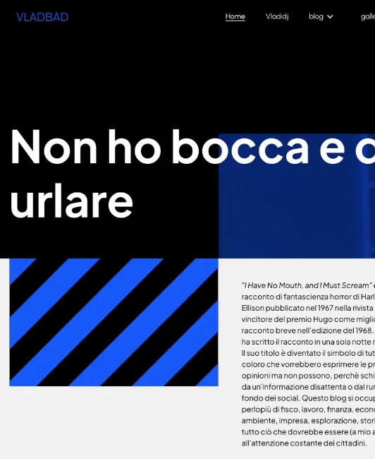 immagine ritaglio home page del sito Vladbad realizzato con un cms